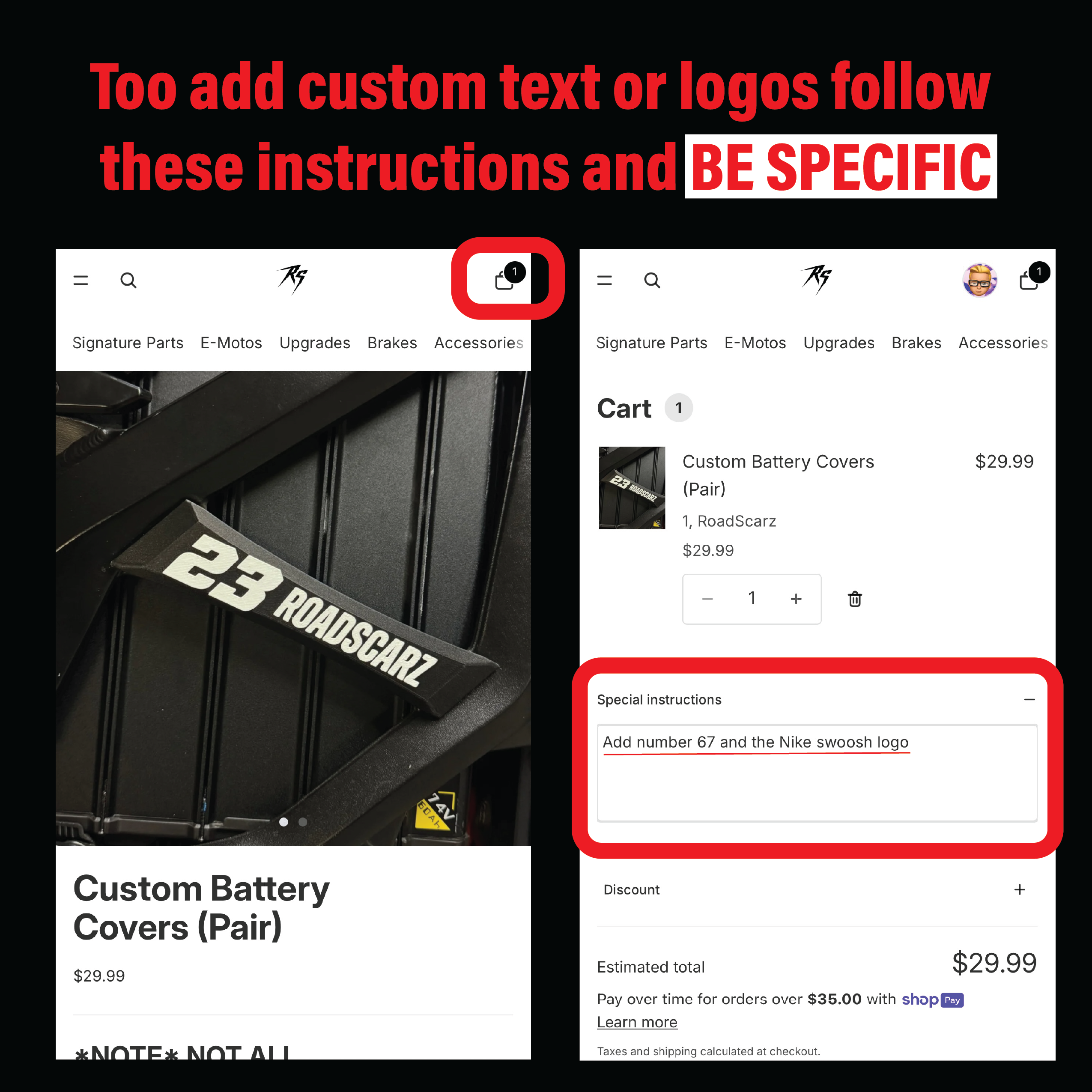 Custom Battery Covers (Pair)